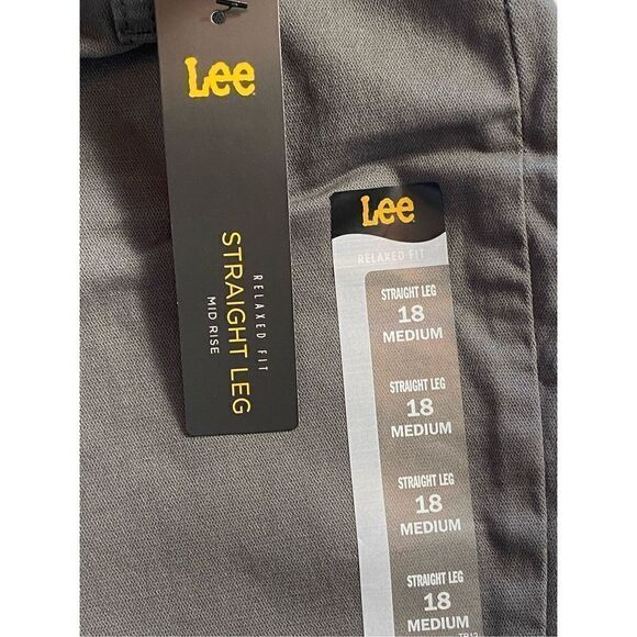 LEE Women’s 18 Medium Mid-Rise Straight Leg Jeans in Charcoal - Picture 9 of 12
